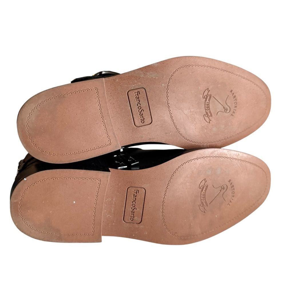 Franco Sarto Women's Prina Block Heel Moto Ankle Boots Black Leather Size 8 - Picture 10 of 12